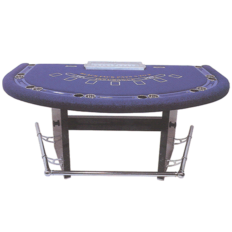 Blackjack Table Blue Knight Blackjack Table With Split Front Wooden Base