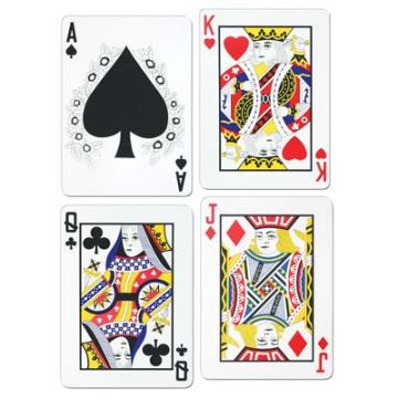 Decorations: Jumbo Casino Playing Cards 12" x 18" (Single Pack of 4 Cut-Outs)