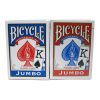 Bicycle Playing Cards, Poker Jumbo Index, 1/2 Blue 1/2 Red - 2 deck set