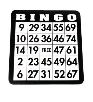 Bingo Cards: Hard Cards, 4.75 x 5 inches, (per 100) BLACK