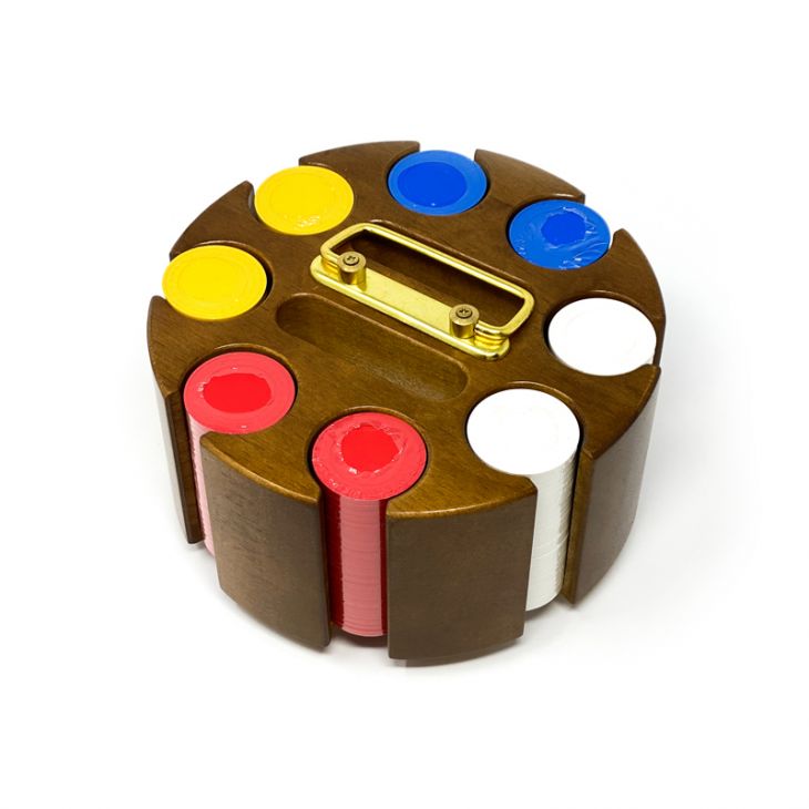 Chip Carousel: Wood, Revolving, 300 Chip Capacity, with 300 Diamond Clay Chips main image