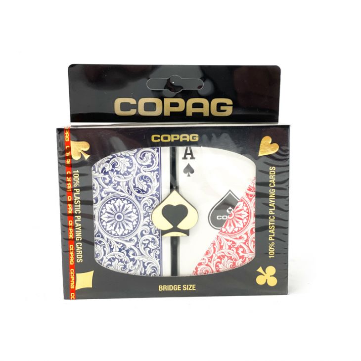 Copag 1546 Elite Plastic Playing Cards: Narrow, Super Index, Red/Blue main image