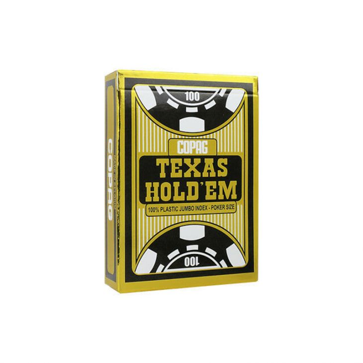 Copag Texas Hold'em Plastic Playing Cards: Super Index, Black/Burgundy main image