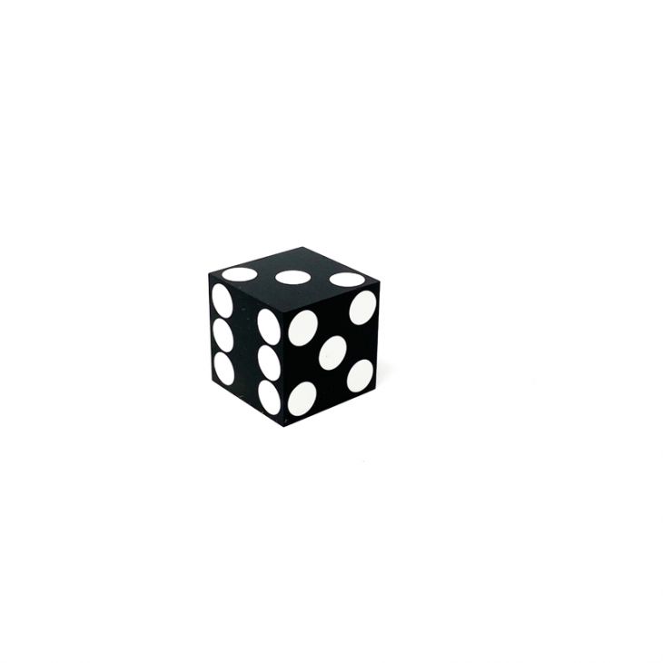 Flush Spots Casino Dice: 3/4 in., High Polish, Razor Edge, Black (Stick of 5) main image
