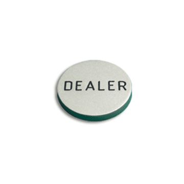 Dealer Button, 2 in. Diameter, Brushed Steel