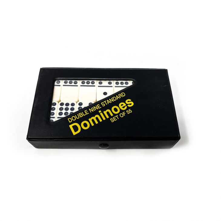 Dominoes Set: Includes Tournament Size Double 6 White Dominoes with Spinners main image