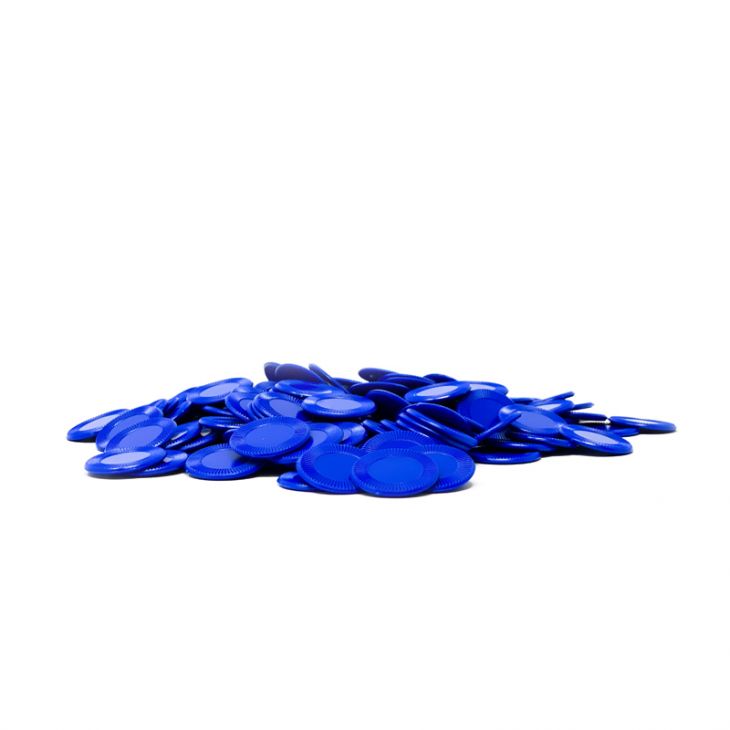 7/8" Mini Game Poker Chips: Blue (per 1000) main image