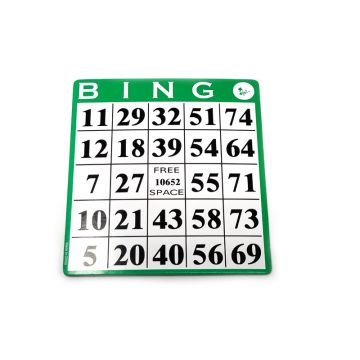 Bingo Cards: Hard Cards, 4.75 x 5 inches, (per 100) GREEN