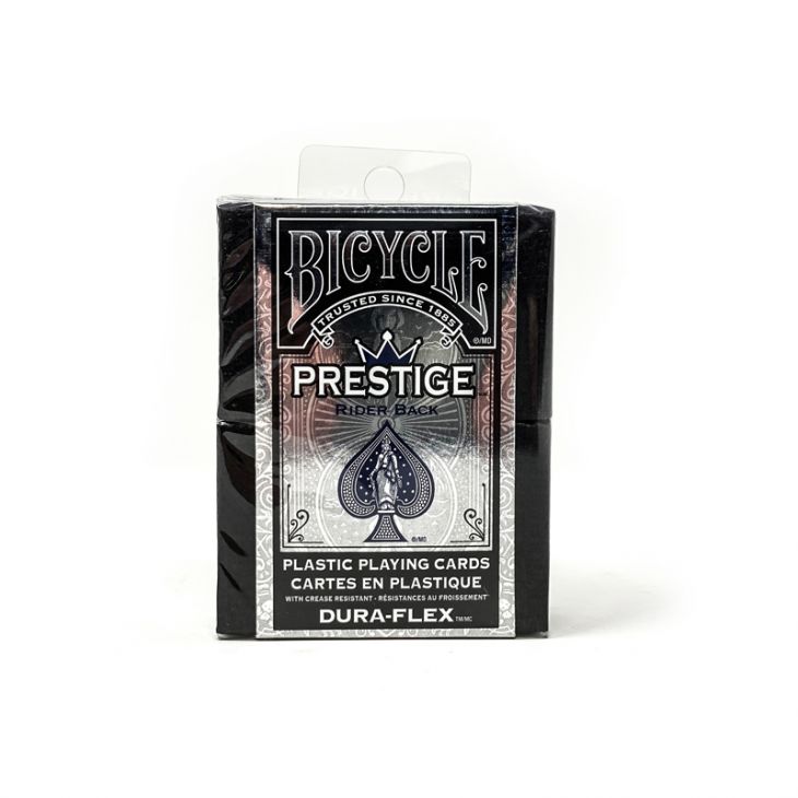 Bicycle Prestige Playing Cards, 100% Plastic, Regular Index, Blue, in Clear Plastic Hinged-Lid Box main image