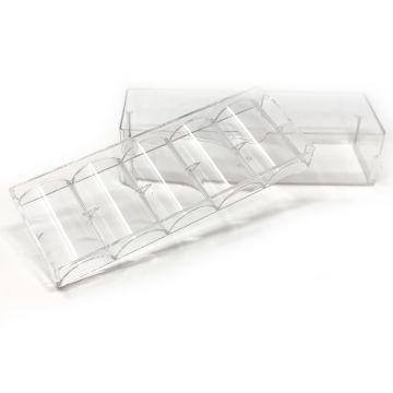 Chip Storage Box: Clear Plastic with Cover, 100 Chip Capacity (4 Rows of 25)