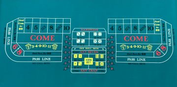 6ft x 62in Craps Double Layout Green (Billiard Cloth)