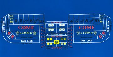 6ft x 62in Craps Double Layout Blue (Billiard Cloth)