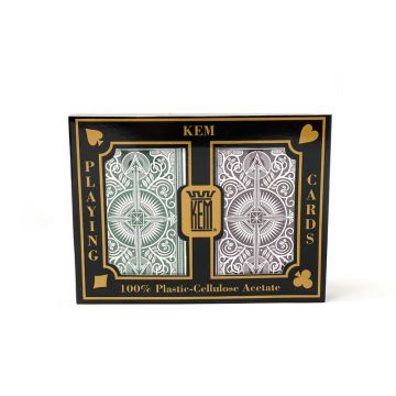 Kem Arrow Playing Cards: Green/Brown, Bridge Size, Regular Index 2-Deck Set