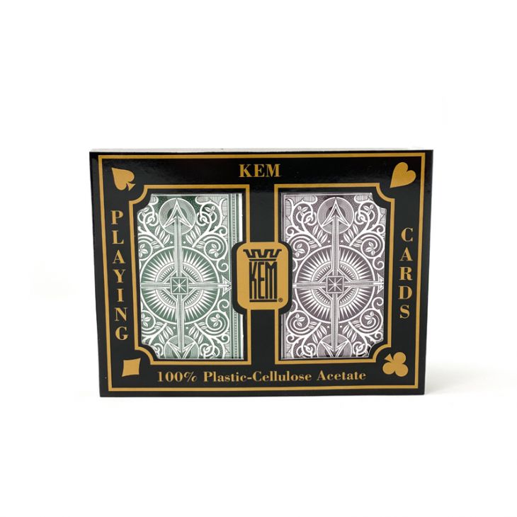 Kem Arrow Playing Cards: Green/Brown, Bridge Size, Regular Index 2-Deck Set main image