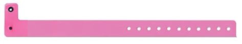 Vinyl 3/4" Colored Wristbands with Plastic Snap, Neon Pink (500 per box) main image