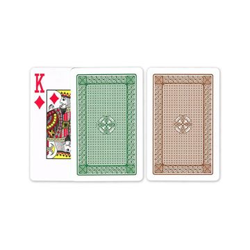 Gemaco Plastic Cards: Monte Carlo, Narrow Size, Regular Index, Green and Brown Set