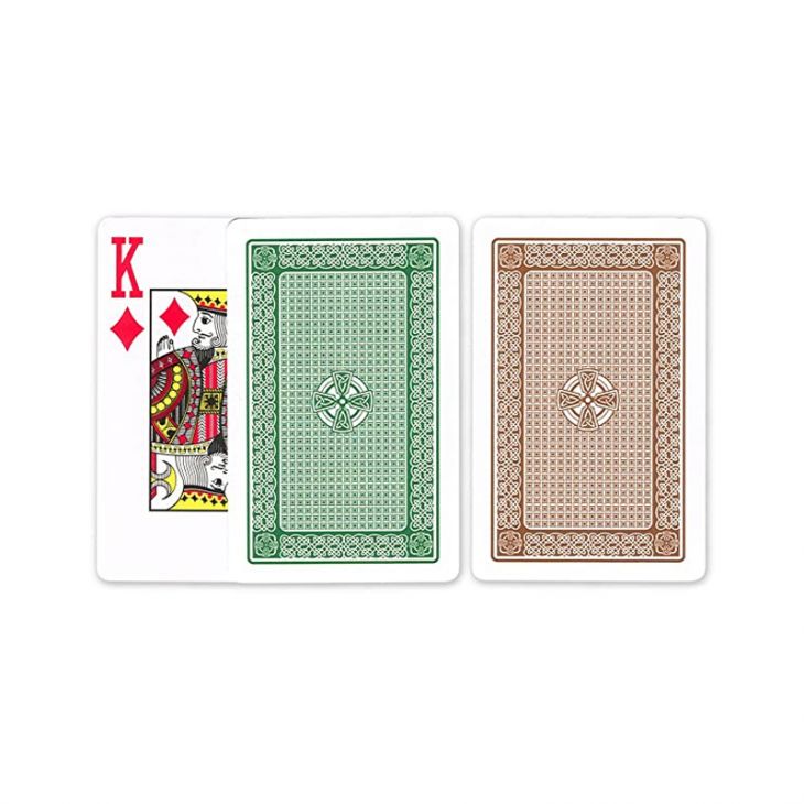Gemaco Plastic Cards: Monte Carlo, Narrow Size, Regular Index, Green and Brown Set main image