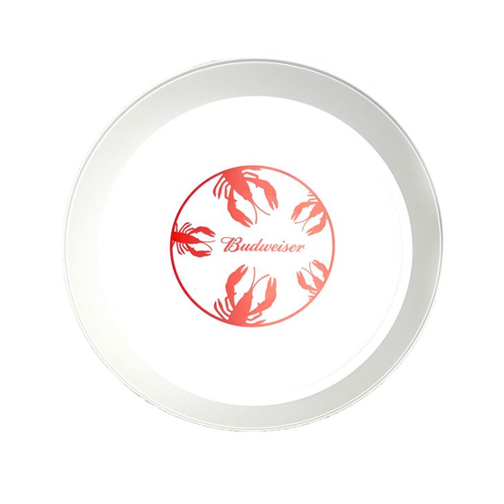 13" Round Custom White  Serving Tray - 1 Color Imprint main image