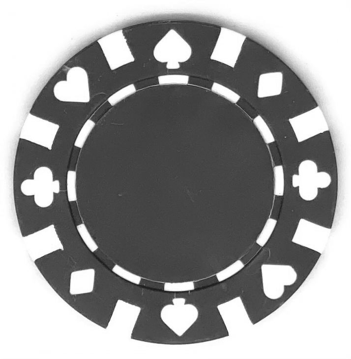Poker Chips: 13.5 Gram, 8-Stripe Card Suits, Black main image
