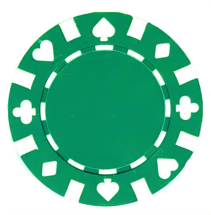 Poker Chips: 13.5 Gram, 8-Stripe Card Suits, Green main image