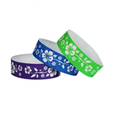 Tyvek 3/4" 1 Color Designer Wristbands, Aloha (500 per box)