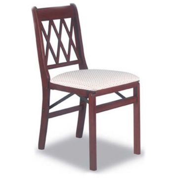 Lattice Back Bridge Folding Chairs - Set of 2