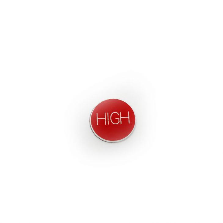 Lammer Button: High/Low, 1-1/4 in. Diameter main image