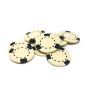 Poker Chips: Crown, 3 Edge Spots, 100% Clay, 10.5 Gram, with Monogram, White