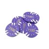 Poker Chips: 6 Stripe, 8.5 Gram, Pre-Denominated both sides, $500, Purple