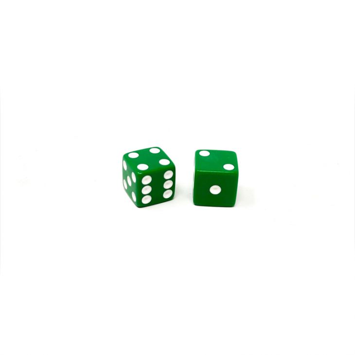 Store Dice: 5/8 in., Opaque Green (per pair) main image