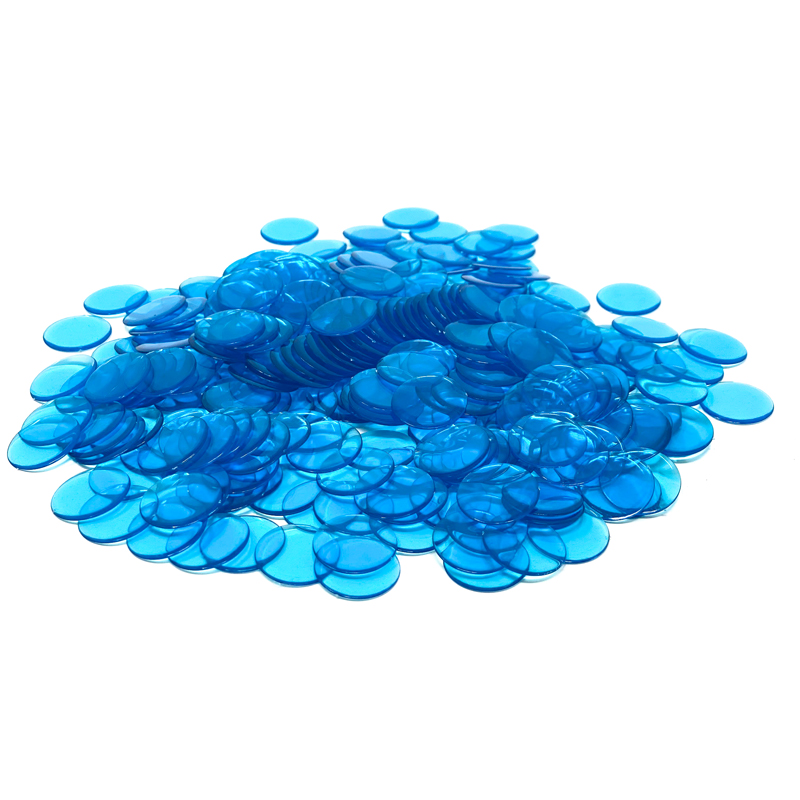 Light Blue Plastic Bingo Chips - set of 1,000