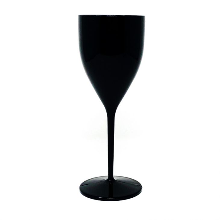 Black 8 oz Plastic Wine Goblet main image