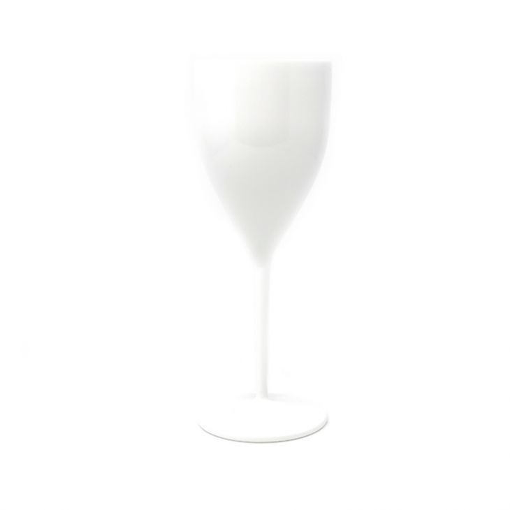 White 8 oz Plastic Wine Goblet main image