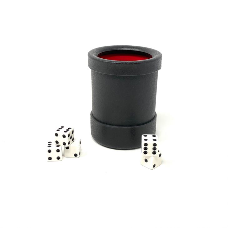 Dice Cup: Vinyl, Vegas-Style with Five 5/8 in. White Dice main image