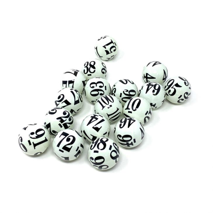 Raffle Balls: White Raffle Balls numbered 1-100 in black print on each ball main image