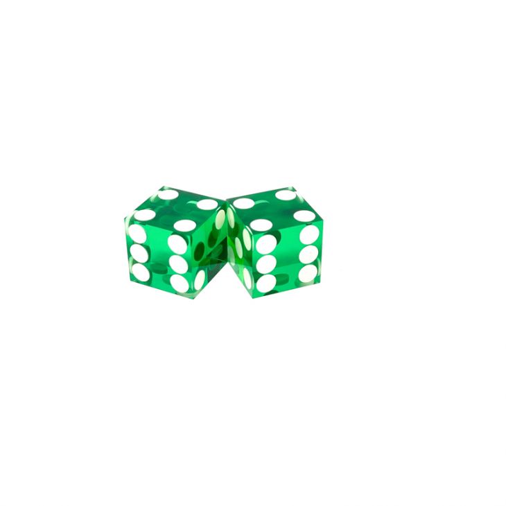 Flush Spots Casino Dice: 3/4 in., High Polish, Razor Edge, Green (1 Pair) main image