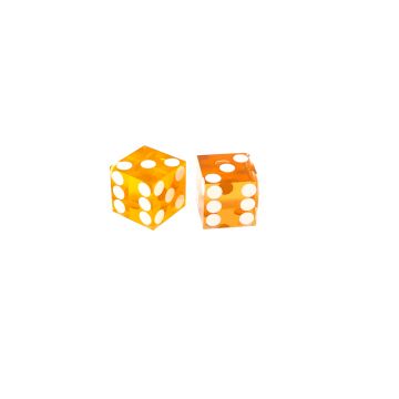 Flush Spots Casino Dice: 3/4 in., High Polish, Razor Edge, Amber (1 Pair)
