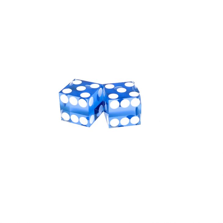 Flush Spots Casino Dice: 3/4 in., High Polish, Razor Edge, Light Blue (1 Pair) main image