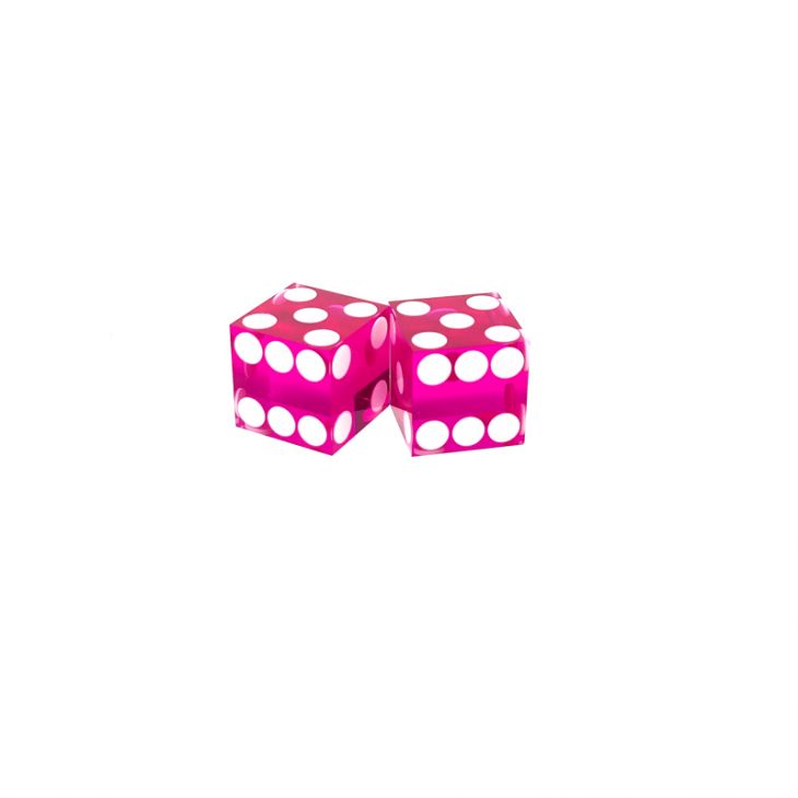 Flush Spots Casino Dice: 3/4 in., High Polish, Razor Edge, Pink (1 Pair) main image