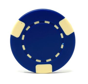 Poker Chips: Crown, 3 Edge Spots, 100% Clay, 10.5 Gram, with Monogram, Blue