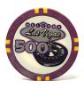 Poker Chips: Las Vegas Color Inlay Series, 8.5 Gram, $500, Purple with Yellow Edge Spots