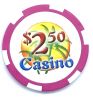 Poker Chips: Ceramic Casino Chips, Pre-Denominated, $2.50 Pink