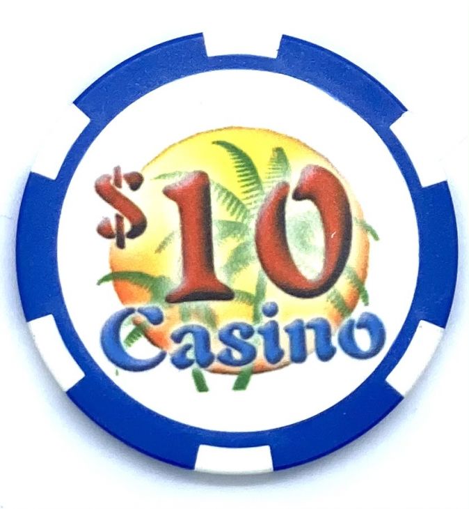 Poker Chips: Ceramic Casino Chips, Pre-Denominated, $10 Blue main image