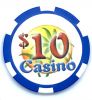 Poker Chips: Ceramic Casino Chips, Pre-Denominated, $10 Blue