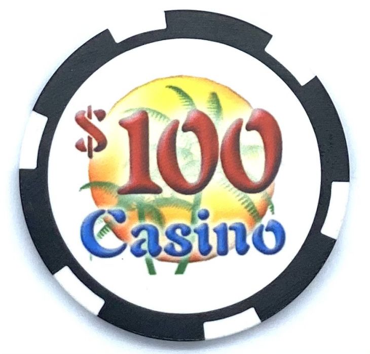 Poker Chips: Ceramic Casino Chips, Pre-Denominated, $100 Black main image