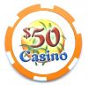 Poker Chips: Ceramic Casino Chips, Pre-Denominated, $50 Orange