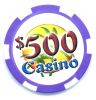 Poker Chips: Ceramic Casino Chips, Pre-Denominated, $500 Purple