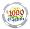 Poker Chips: Ceramic Casino Chips, Pre-Denominated, $1,000 Grey