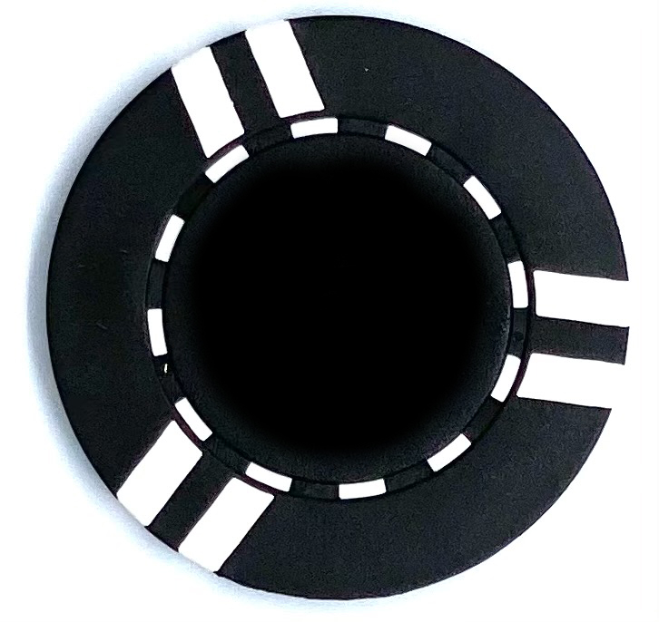 Poker Chips: 6 Stripe, 8.5 Gram, Black with White Stripes main image
