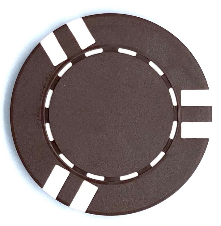 Poker Chips: 6 Stripe, 8.5 Gram, Brown main image